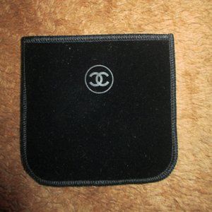 Chanel Black Velvet Makeup Cosmetic Compact Pouch